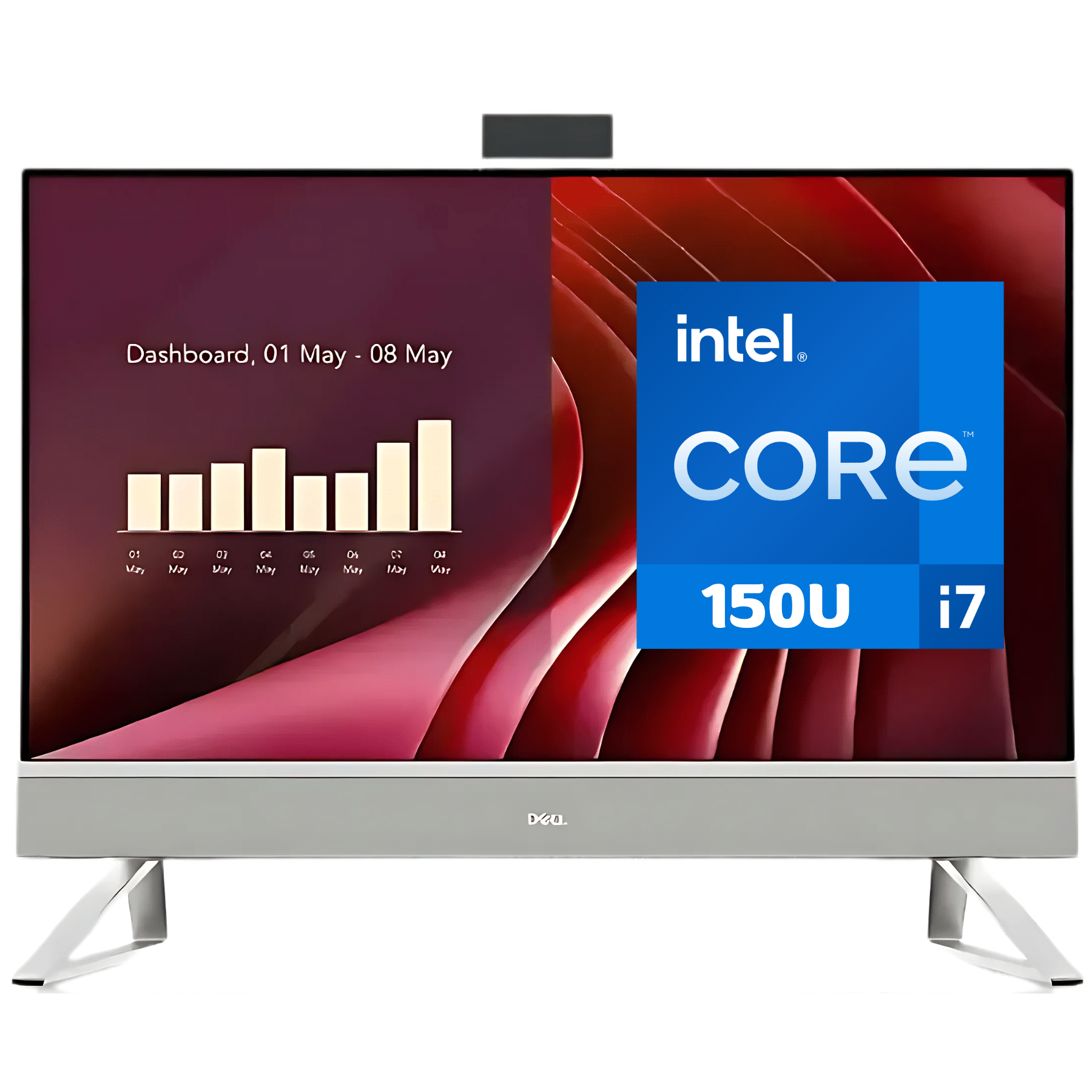 コンピュータ・IT PC DELL Dell 24250-7482WHT-PUS 24” All-in-One Desktop – Intel Core 7 150U, 16G