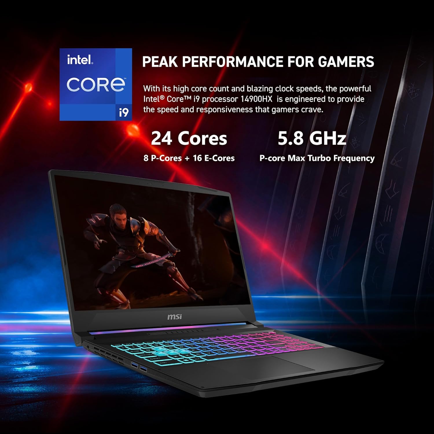 MSI Karana B14WGK-016US Gaming Laptop – Intel Core i9-14900HX, 32GB RAM, 1TB SSD, NVIDIA GeForce RTX 5070, 15.6” QHD+ 165Hz, Win 11