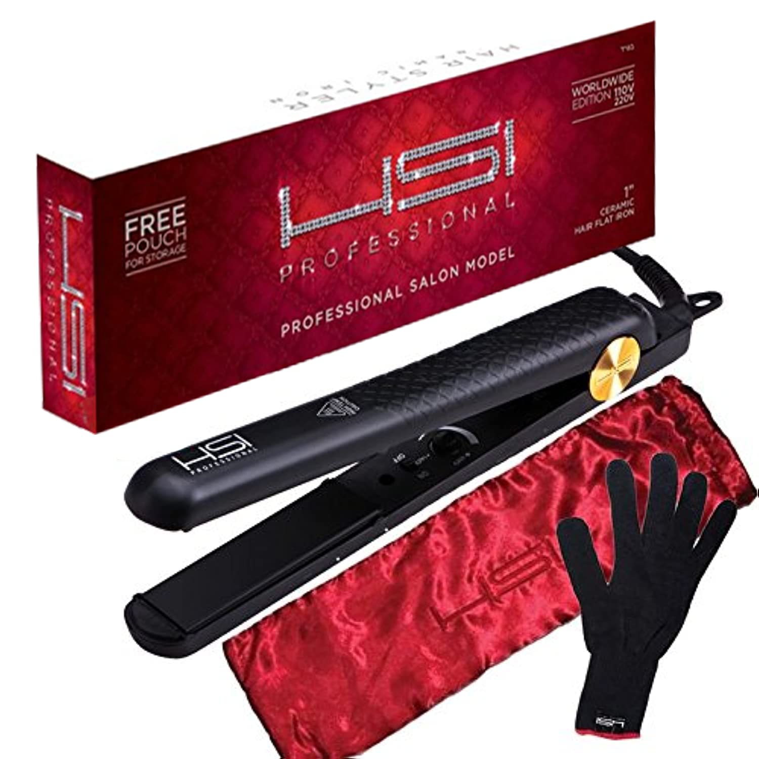 HSI Professional E038 1 inch 1st Generation Ceramic Flat Iron Hair Str
