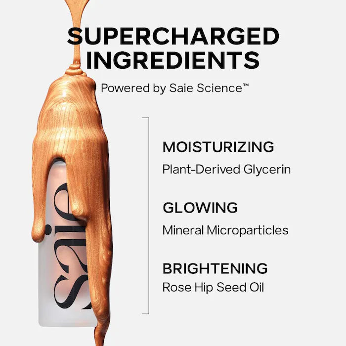 Saie Mini Glowy Super Gel Lightweight Dewy Multipurpose Illuminator Sunglow 0.5 oz / 15 mL