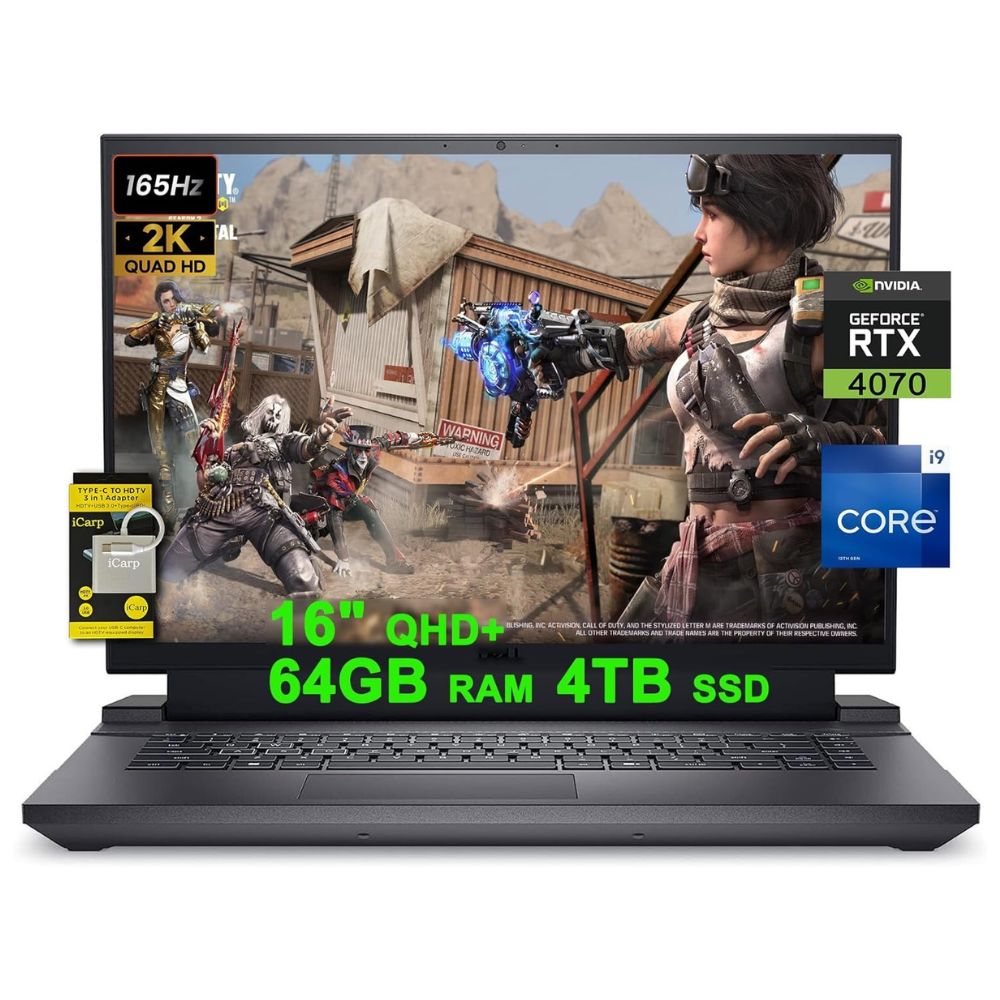 Dell G16-7630 Gaming Laptop, Intel Core i9-13900HX, 32GB RAM, 1TB SSD, NVIDIA RTX 4070, 16" QHD 240Hz – BRAND NEW