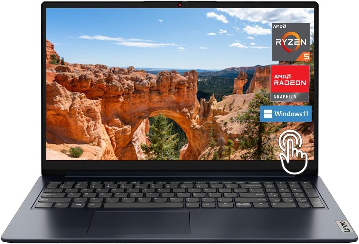 Lenovo 82VG00TYUS, AMD Ryzen 5 7520U, 8GB RAM Memory, 256GB SSD, 15.6" FHD Touch Screen, Win 11