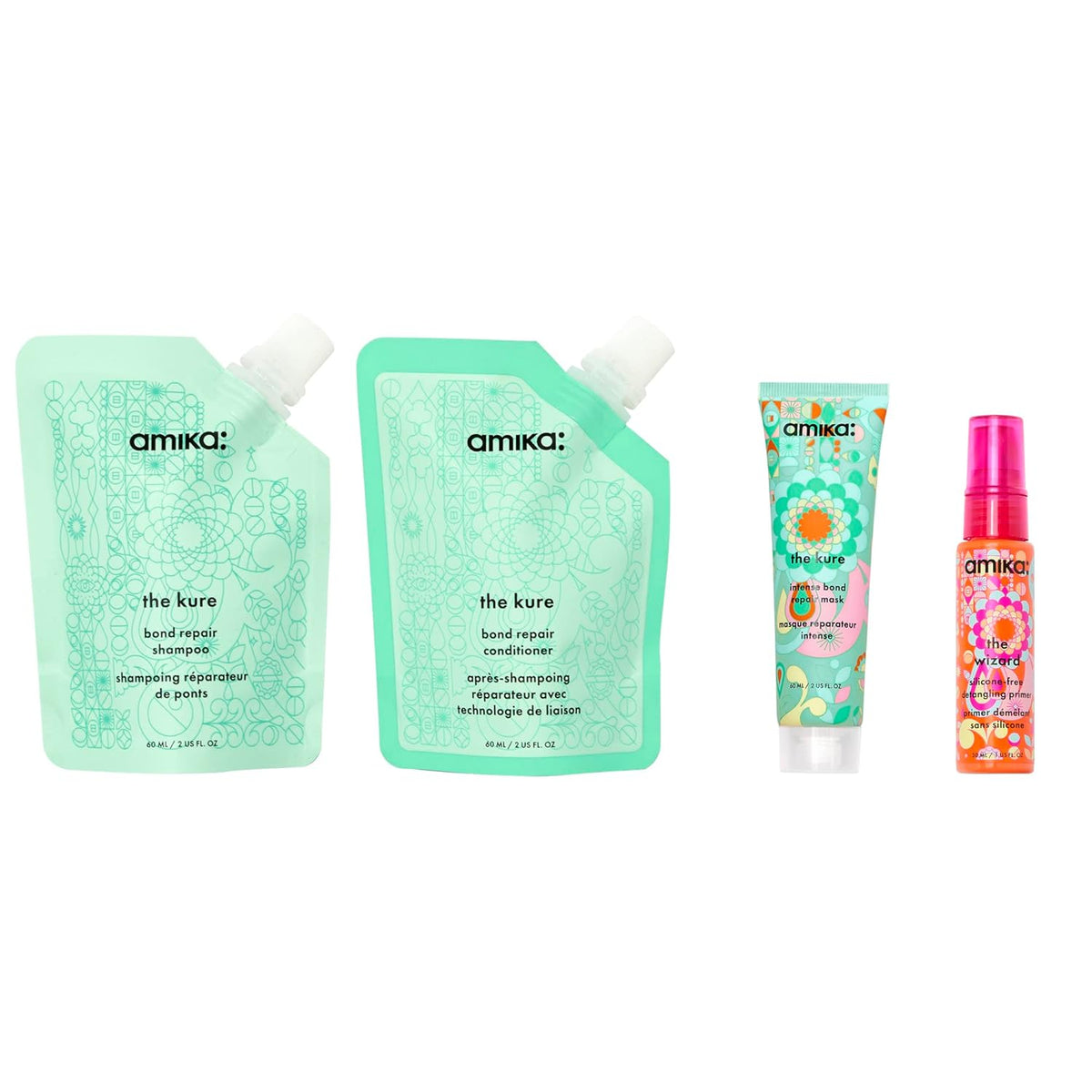 Hair Routine Set amika Rescue Team w/ Shampoo, Conditioner