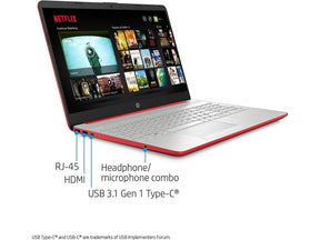 HP Laptop 15.6" Pentium Silver N5000 4GB 128GB eMMC Scarlet Red 15-dw0083wm