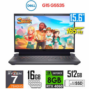 Dell G15 5535 Gaming Laptop, AMD Ryzen 7, 16GB RAM, 512GB SSD, NVIDIA RTX 4060, 15.6" FHD, Windows 11 BRAND NEW