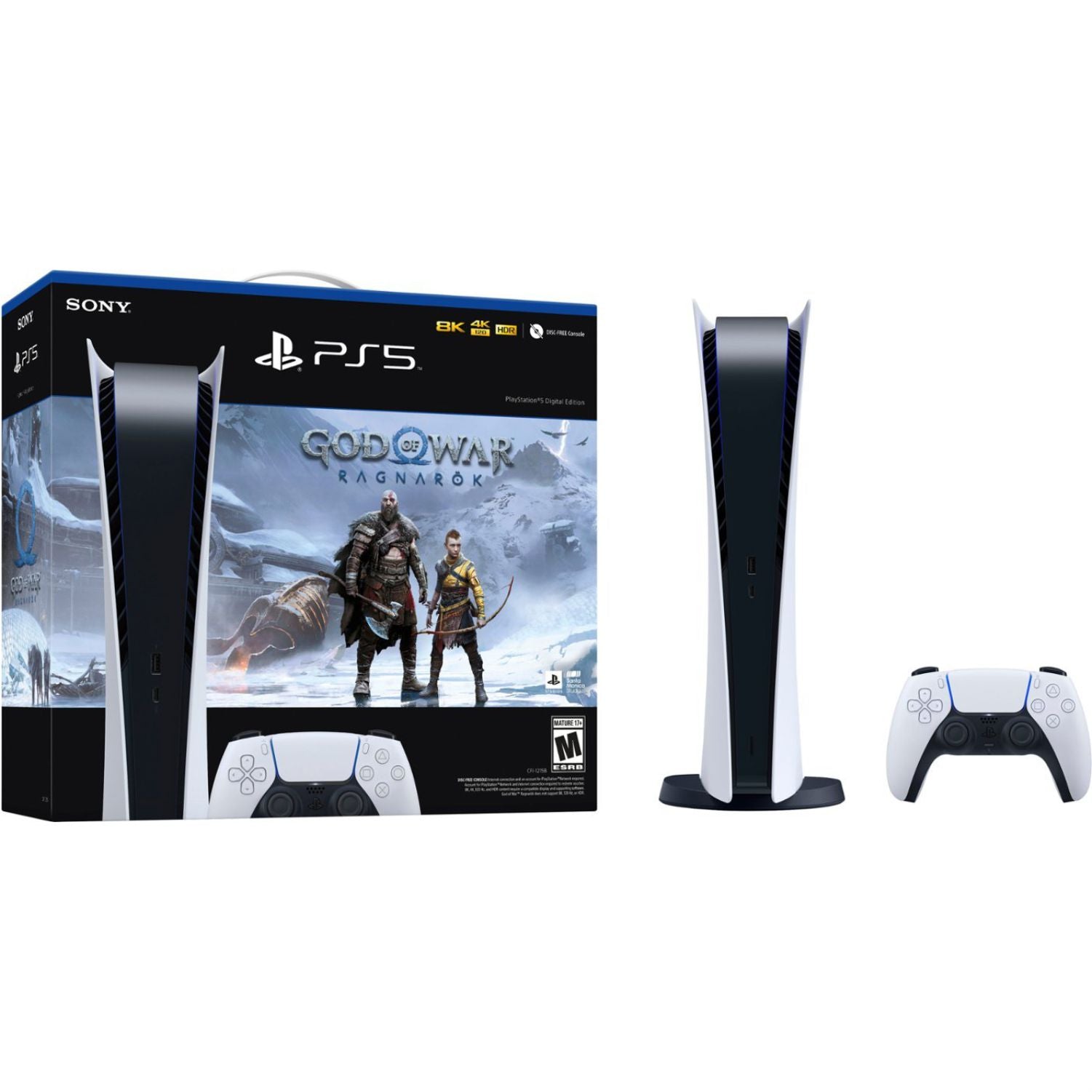 Sony PlayStation 5 Digital Edition God of War Ragnarök Console Bundle White