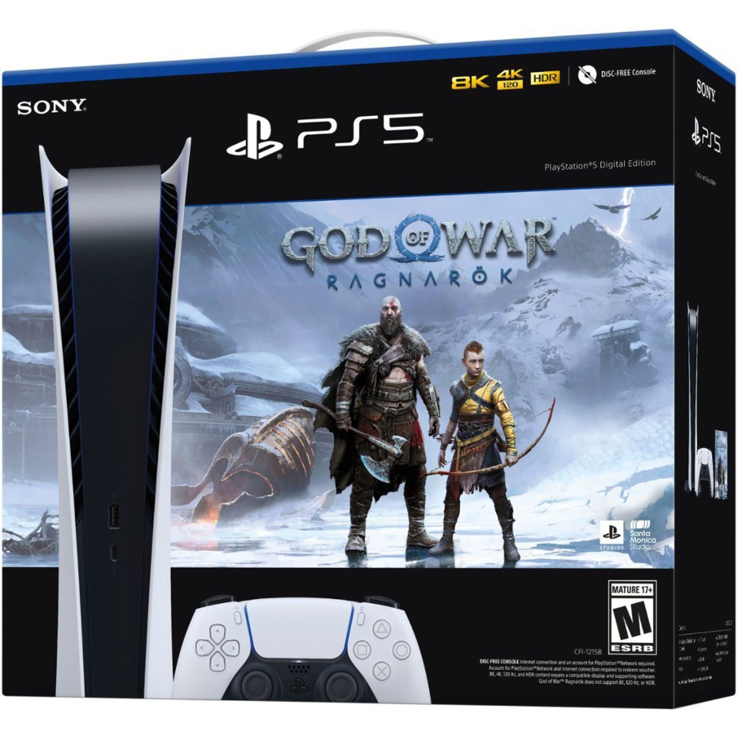 Sony PlayStation 5 Digital Edition God of War Ragnarök Console Bundle White
