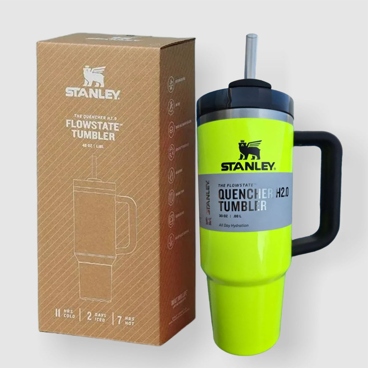 Stanley Quencher H2.0 FlowState Insulated Thermal Mug Neon Yellow