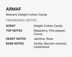 Armaf Ladies Delight Cotton Candy Eau de Parfum for Women - 3.4 FL OZ / 100 ML