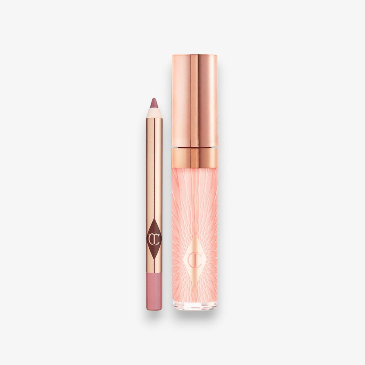 Mini Glossy Pink Lip Gloss + Lip Liner Set