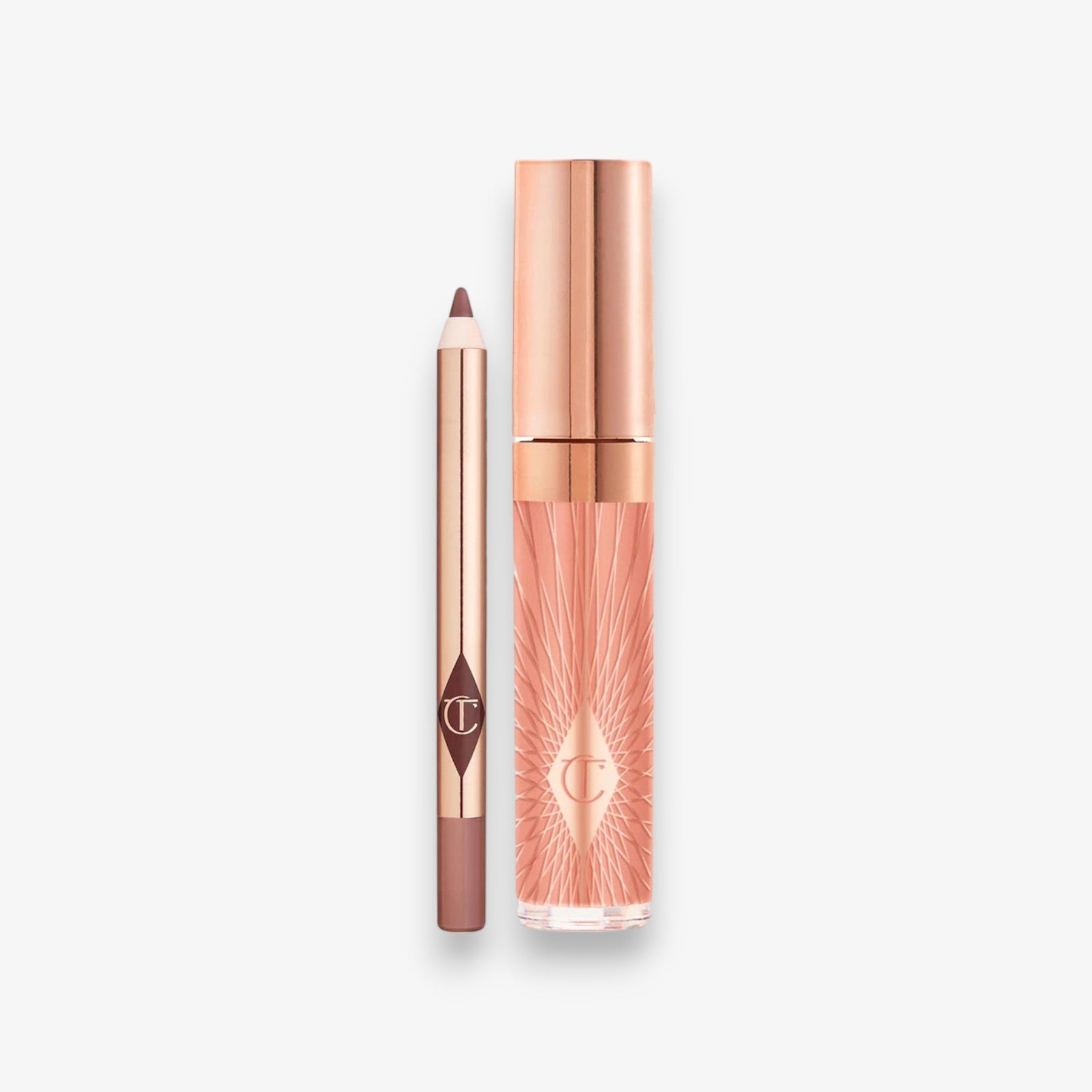 Mini Glossy Pink Lip Gloss + Lip Liner Set