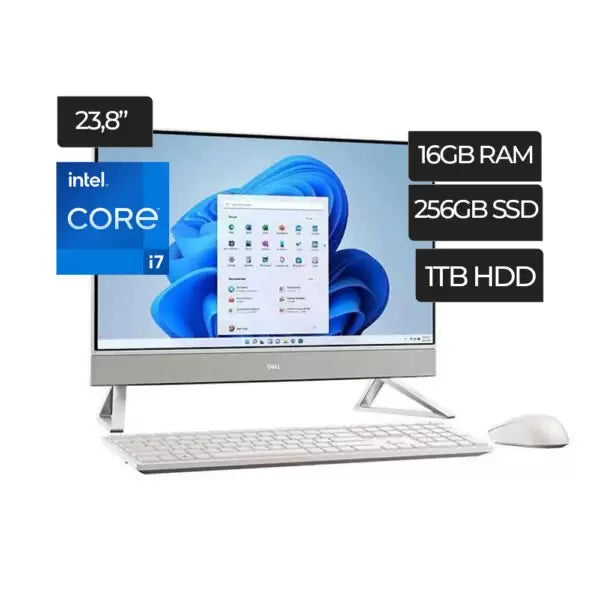 Dell All in one Computer 23.8" Touch Core i7-1355U 16GB 1TB Hdd + 256GB Ssd Win 11 i5420-7166WHT-PUS