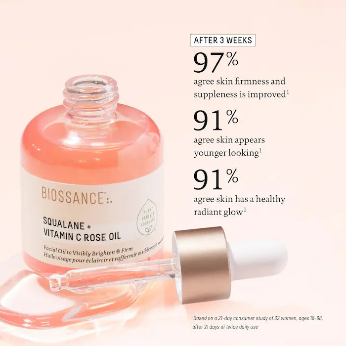 Squalane + Vitamin C Rose Brightening and Firming Face Oil