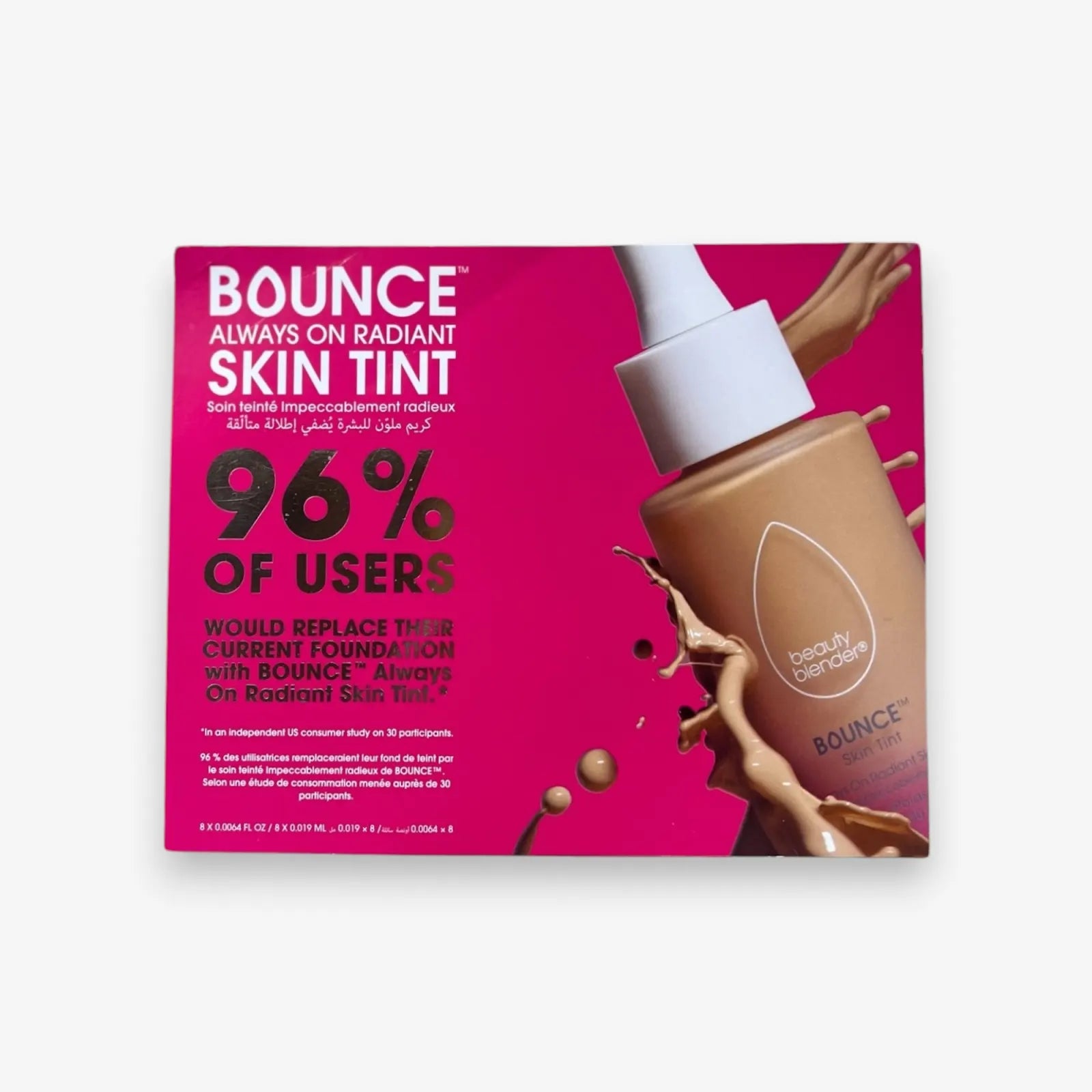 Bounce always on Radiant Skin Tint Sample Packette 8 Shades